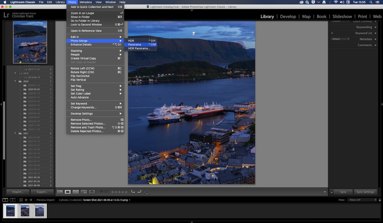 screen shot 2021 06 08 at 14 00 56 Sammensæt dine billeder til et panoramafoto i Lightroom